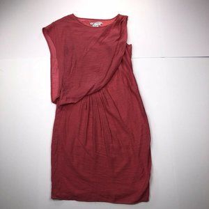 Maggy London Pink Dress Size 4 Asymmetrical Pleated Cocktail Party